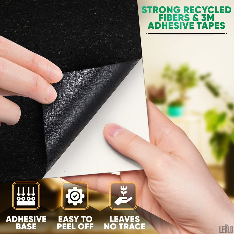 LEGLO 12 Pcs Black Felt Sheets for Crafts - 8.3"x11.8" (A4 Size) Strong Adhesive Black Felt Fabric for Crafts Decorations & DIY Projects - Water-Resistant and Self Adhesive Fabric Sheet That Leaves No Trace - Image 3